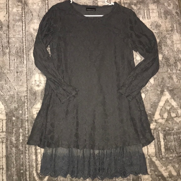 Fashion Fuse lace Shift dress gray size large - Picture 2 of 4